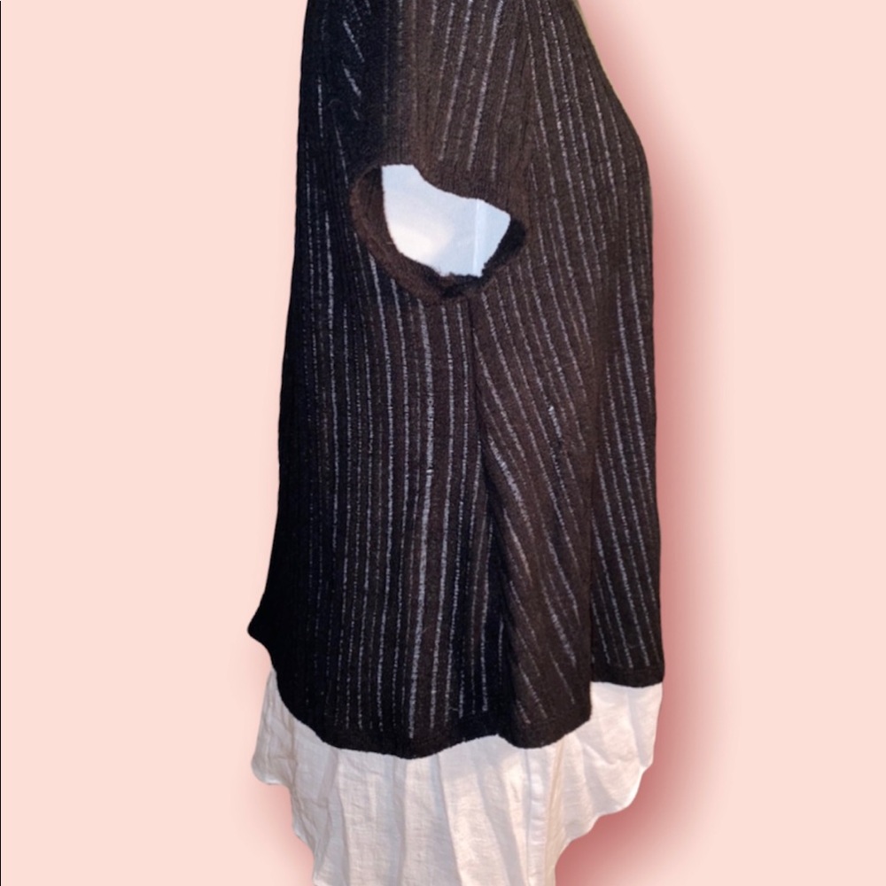 Anthropologie ~ Meadow Rue black/white top~ Medium - Picture 3 of 7
